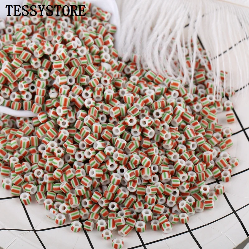 15g/100pcs 5mm Solid Color Stripe Round Hole Glass Seed Beads Crystal Beads For Jewelry Making Necklace Charms Handmade DIY