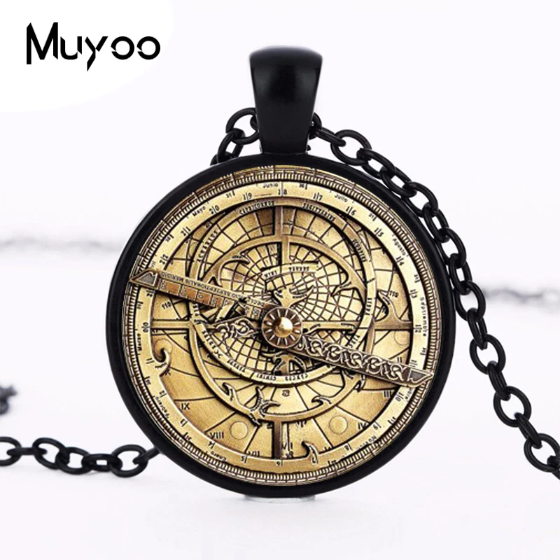 Steampunk Mysteries BILL CIPHER WHEEL Necklace Glass mens astrolabe women best friends Pendant HZ1