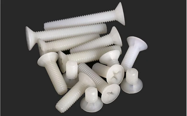 100pcs M2/M2.5/M3/M4/M5/M6 countersunk cross nylon screw leveler plastic screw flat head plastic screw length 5-20mm