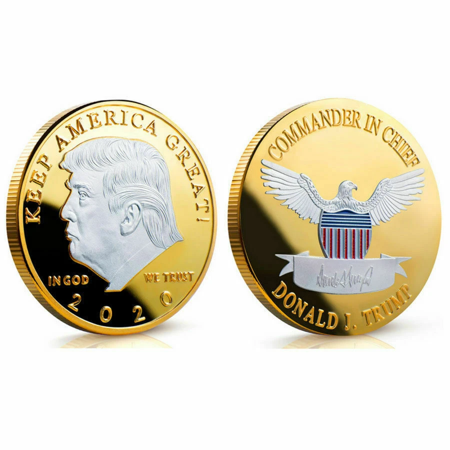 Donald J Trump Of US President Donald Trump Silver Gold Plated EAGLE Commemorative Coin