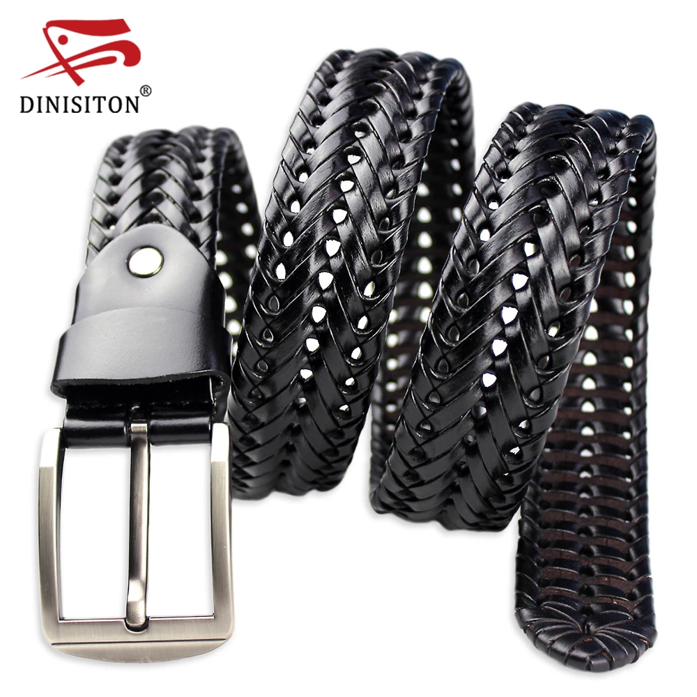 DINISITON braided leather belt For Men's Belts 4.0CM Width Luxury Genuine Leather Cow Straps Hand Knitted Designer Strap BZ201