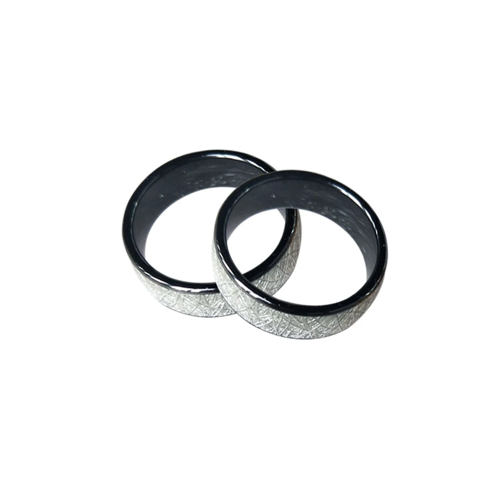 125KHZ or 13.56MHZ RFID Ceramics Smart Finger Bright silver Ring Wear for Men or Women