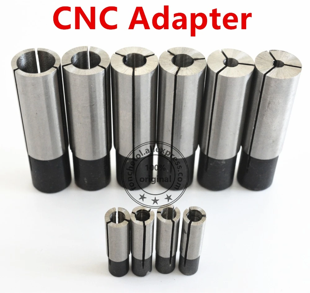 12&12.7&8&6.35&6-mm-1PCS,Free post CNC Collet conversion sleeve High-precision adapter,engraving machine accessories