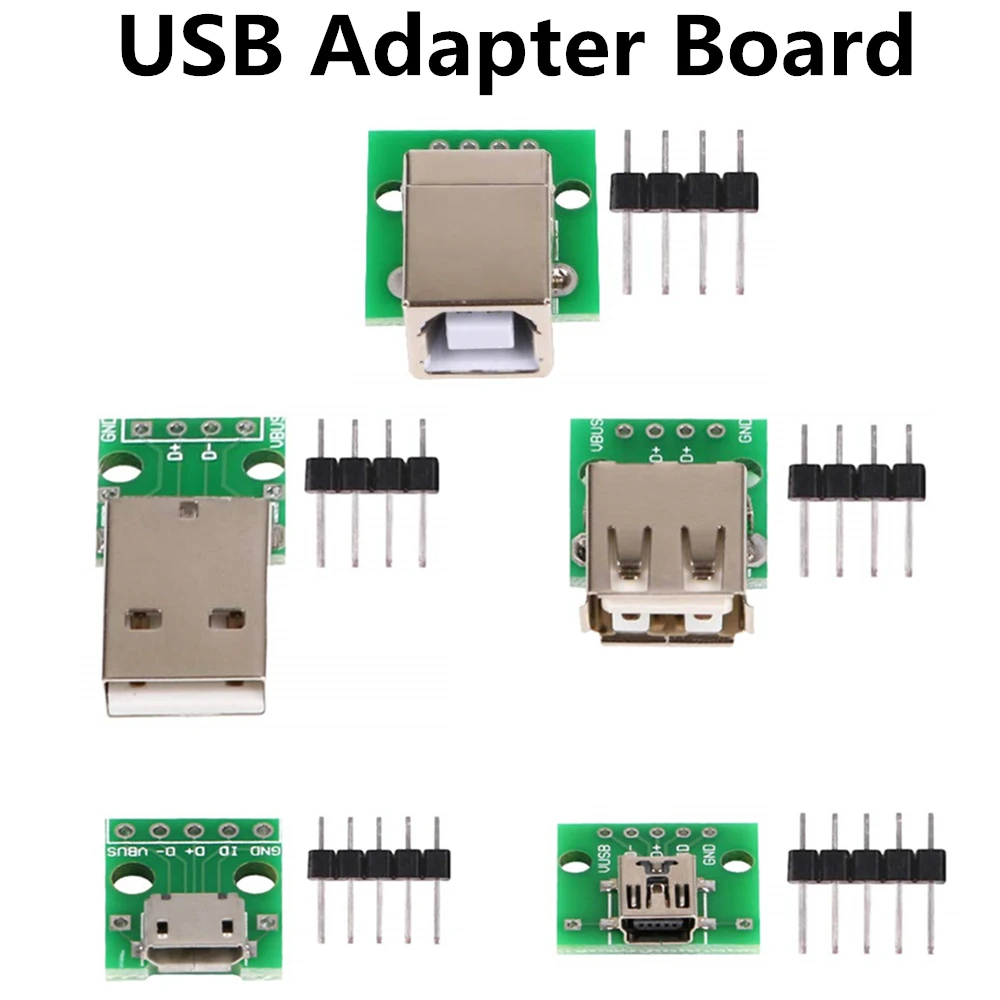 Micro USB To DIP Adapter 5pin Female Connector B Type PCB Converter Breadboard USB-01 Switch Board SMT Mother Seat