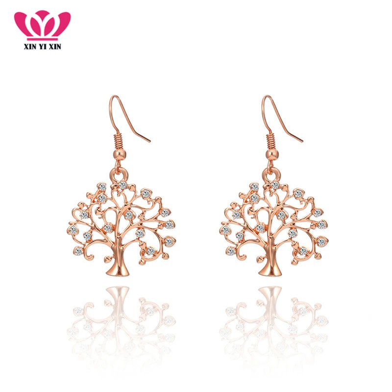 11.11 Tree of Life Drop Earrings Crystal Korean Fashion Earrings For Women Trend Jewelry Gifts Dropshipping 2021