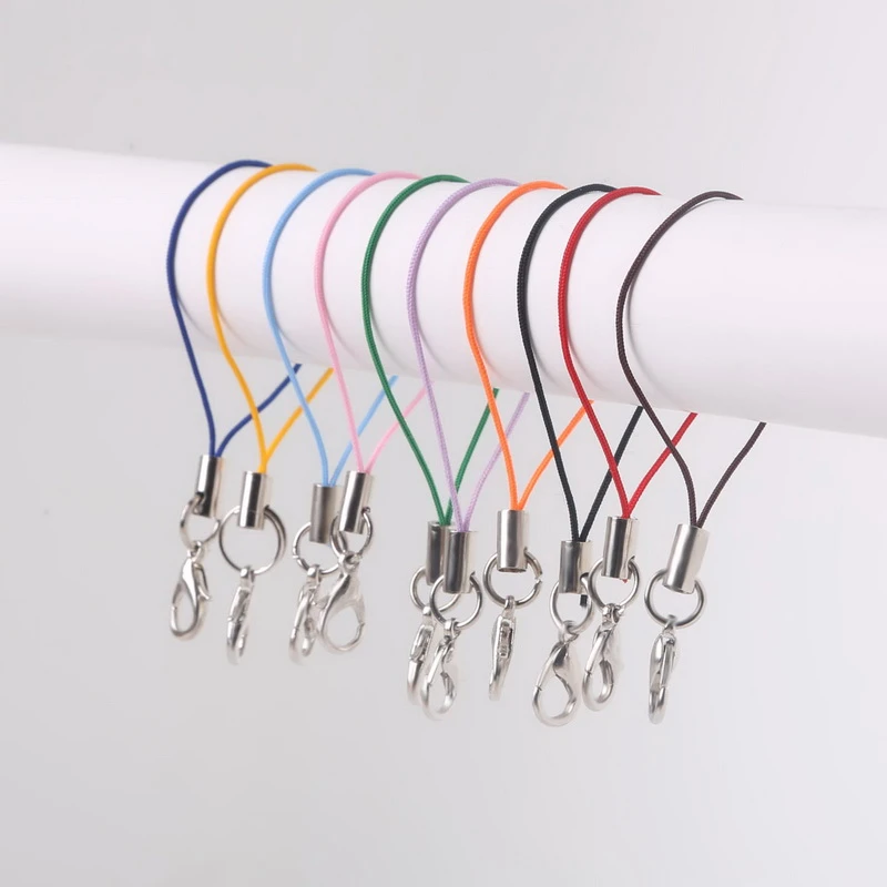 High Quality 7cm 100 Pcs 10 Colors to Choose Cell Phone Lanyard Cords Strap Lariat Mobile Lobster Clasp Mobile Phone cord