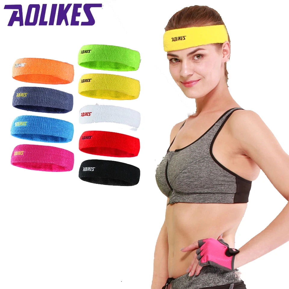 AOLIKES Sports Yoga Basketball Gym Sport Sweatband Headband Stretch Head Hair Band Sweat Sweatband Mens Women Universal