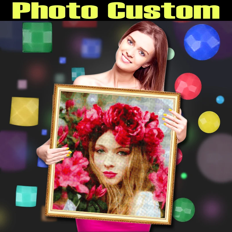 DIAPAI  Photo Custom Diamond Painting 5D DIY Picture of Rhinestones Diamond Embroidery 3D Cross Stitch Home Wedding Decoration