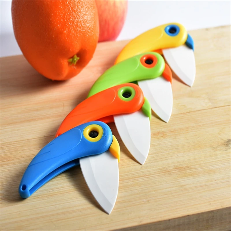 Fold Cut Slice Picnic Lunch Bird Mini Fruit Cutlery Cutter bag Vegetable Kitchen Blade Ceramic Pocket Pare Peel Peeler box Knife