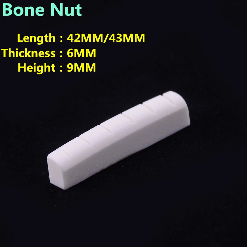 1 Piece  GuitarFamily Real Slotted  Bone Nut For Folk  Acoustic Guitar / Electric Guitar   42MM/43MM*6MM*9MM