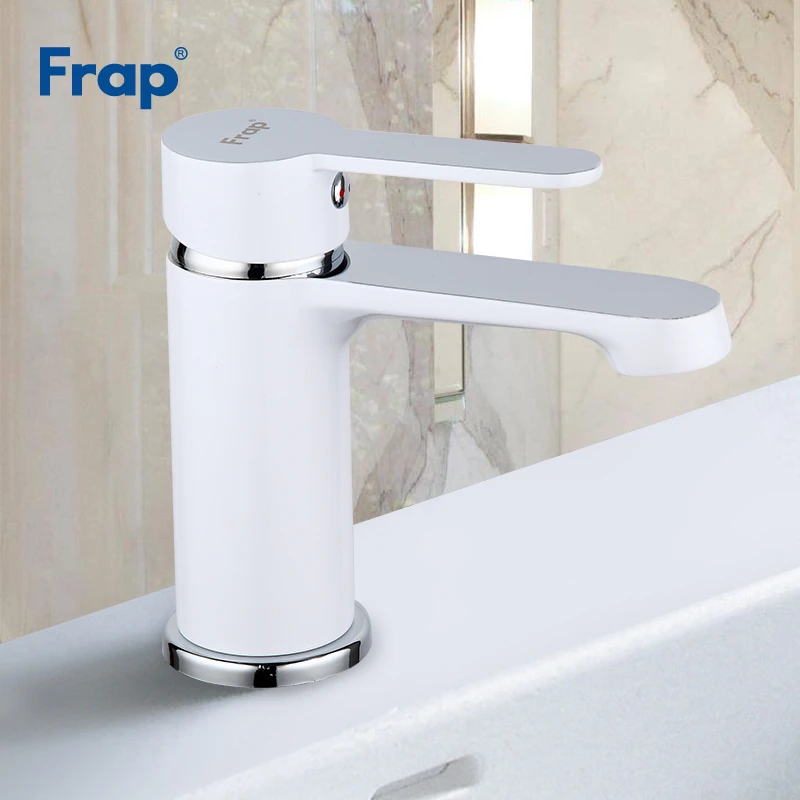 Frap Modern White Basin Faucet Bathroom Brass Sink Tap Deck Mounted Wash Faucets Mixer Water Taps Torneira Para Banheiro F1041