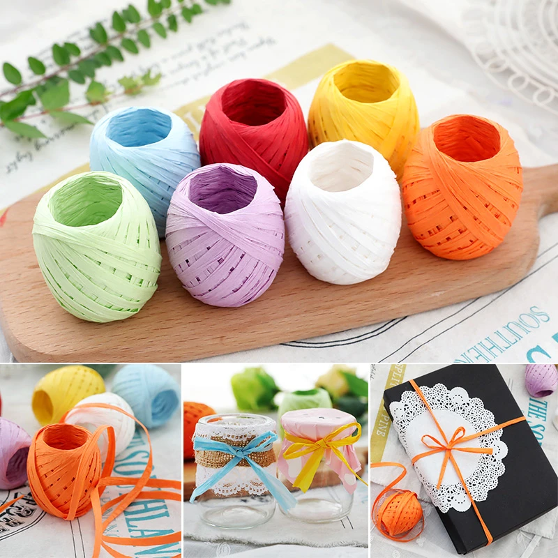 1 Roll 20 Meters CAKE COOKIE raffia ribbon paper rope palm packaging rope decorations baking box packing party candy gifts