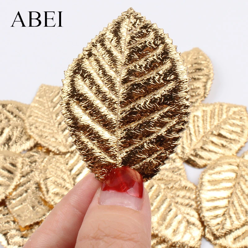 50pcs High Quality Gold Leave Artificial Silk small Leaf for Christmas Wedding Party Decoration DIY Handmade Crafts Ornaments