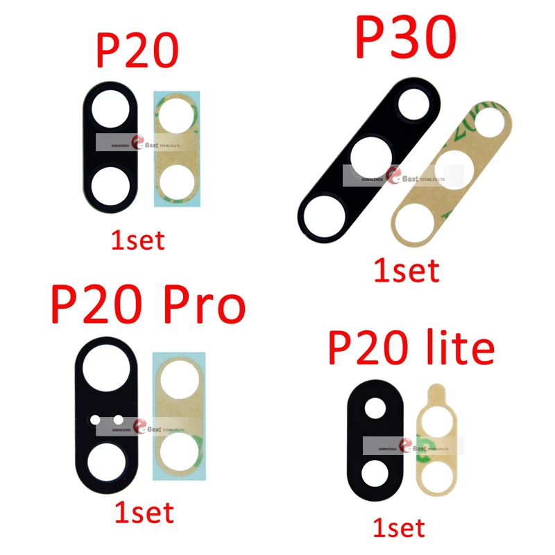 1set Rear Back Camera Glass Lens For Huawei  P20 Lite P20 pro P30 With Adhesive Sticker Repair Parts