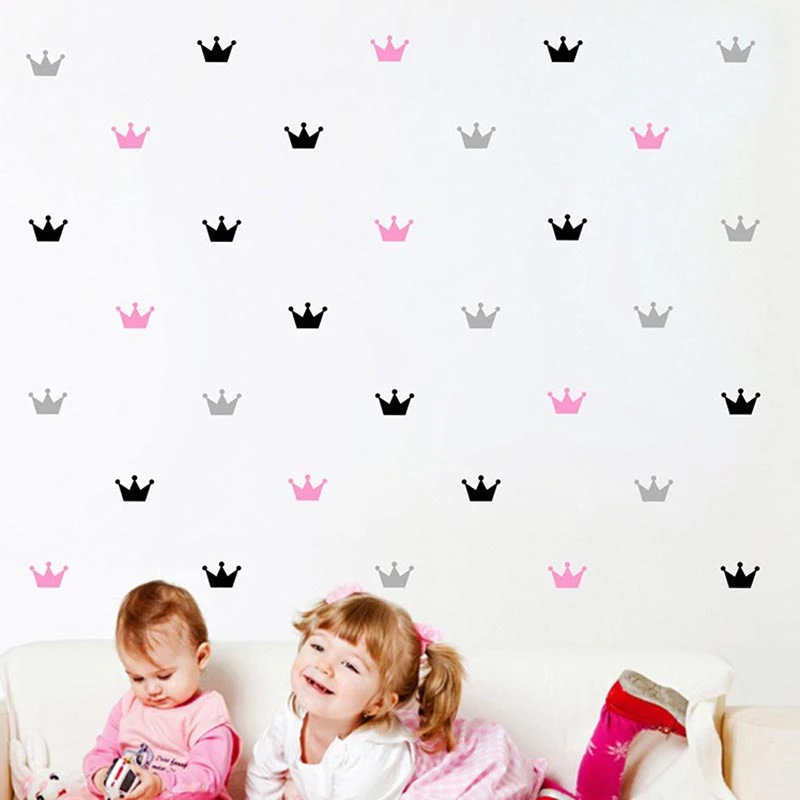 15Pcs/Set Crown Wall Stickers Kid's Bedroom Decorate Wall Decals Princess Baby Room Wall Decor Vinyl Wall Sticker for kids rooms