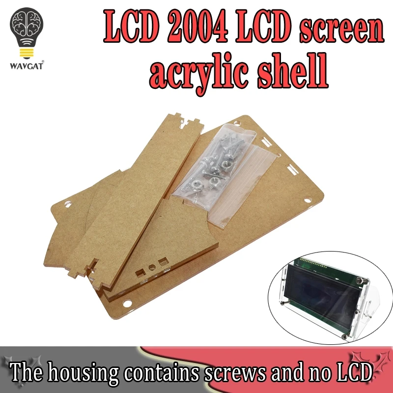 Transparent Acrylic Shell for LCD2004 LCD Screen with Screw/Nut LCD2004 Shell Case holder (no with 2004 LCD)