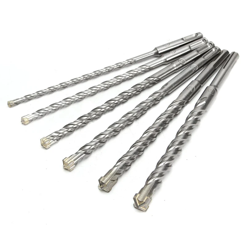 210mm 6/8/10/12/14/16mm SDS Plus Crosshead Twin spiral Hammer Round Shank Drill Bits