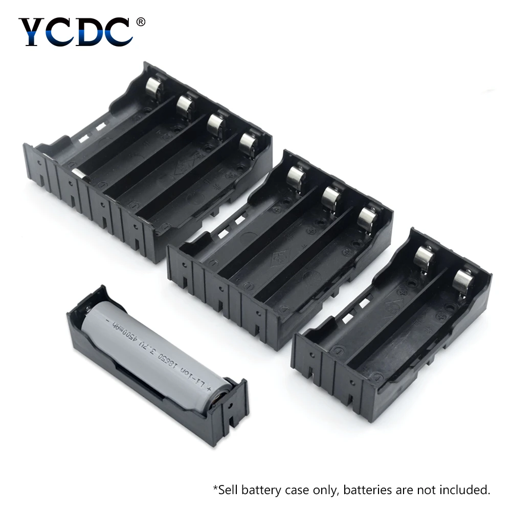 18650 Battery Clip Holder Battery Storage Box Case Holder Leads DIY with 1 2 3 4 Slot Multi Way Container With Hard Pins