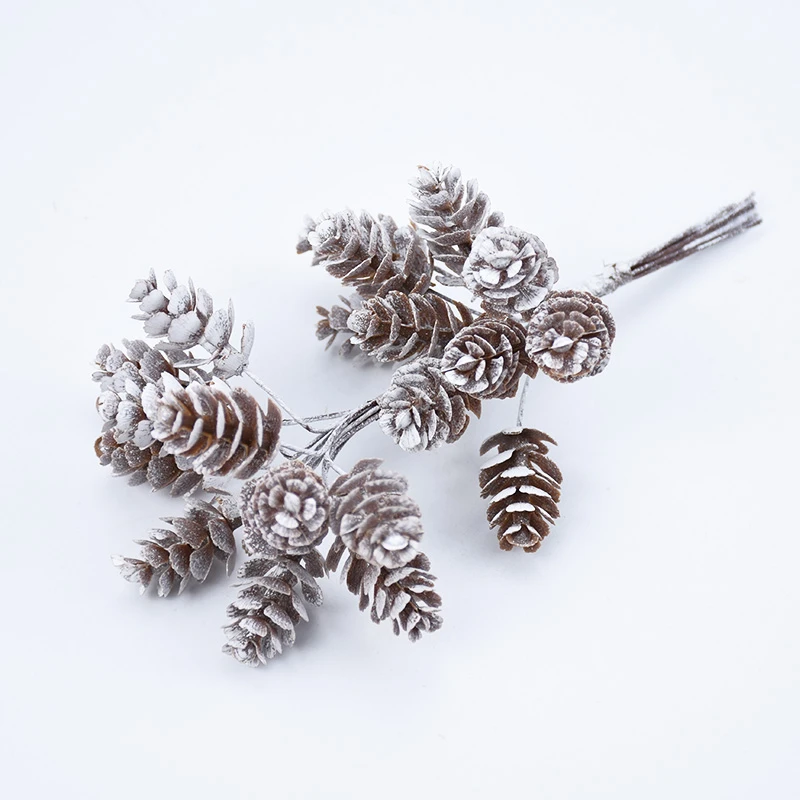 10pcs/Bundle Artificial Plants Fake Pine Cone Decorative Flowers Wreaths Christmas Home Decor Diy Gifts Handmade Pompon