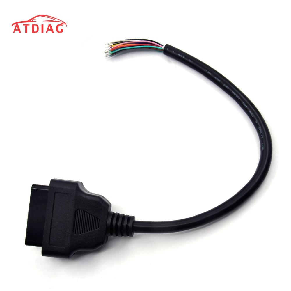 OBD2 16Pin Male Plug Connector For ELM327 Extension Adapter OBD Cable OBDII EOBD ODB2 16 Pin OBD 2 Adaptor Opening Female Cable