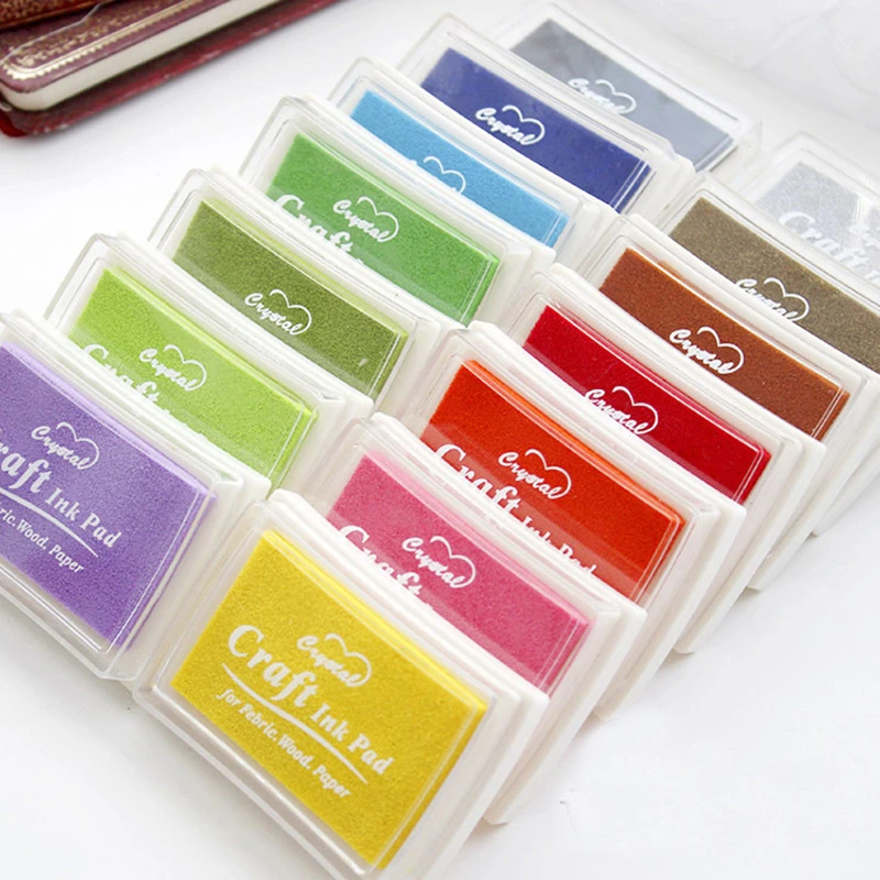 WYSE 15pcs/lot colors Big Size DIY Scrapbooking Stamp inkpad Vintage Crafts Ink Pad Colorful Inkpad Stamps Sealing Decoration