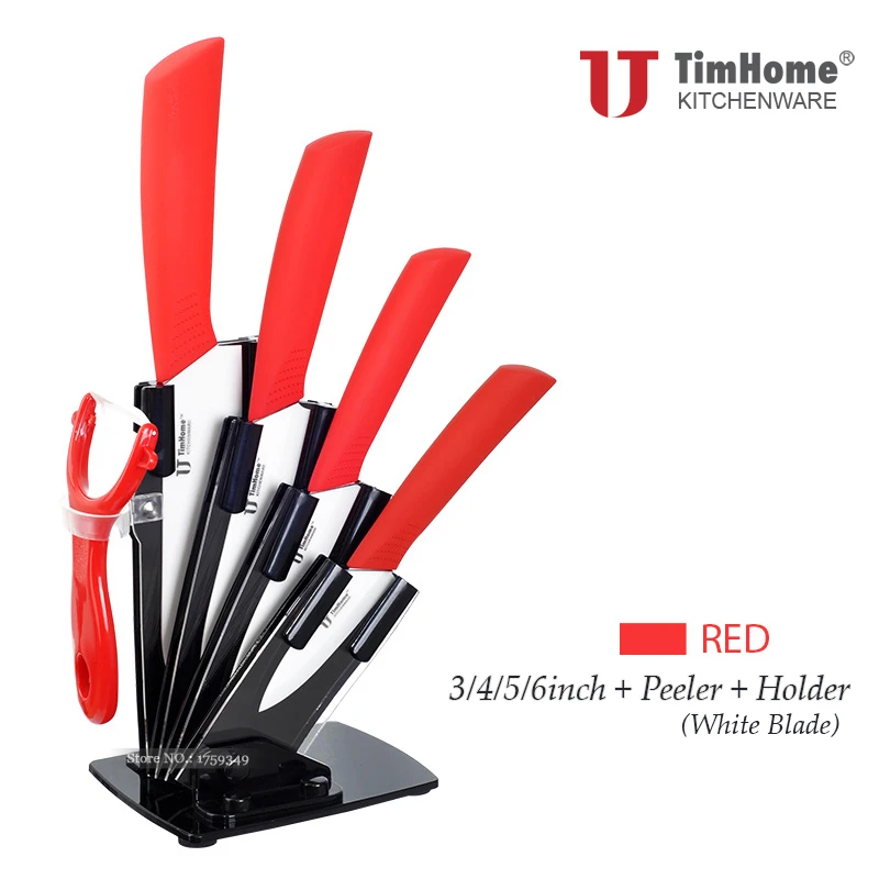 High Quality Timhome Ceramic Knife Set Kitchen Chefs Knives 6