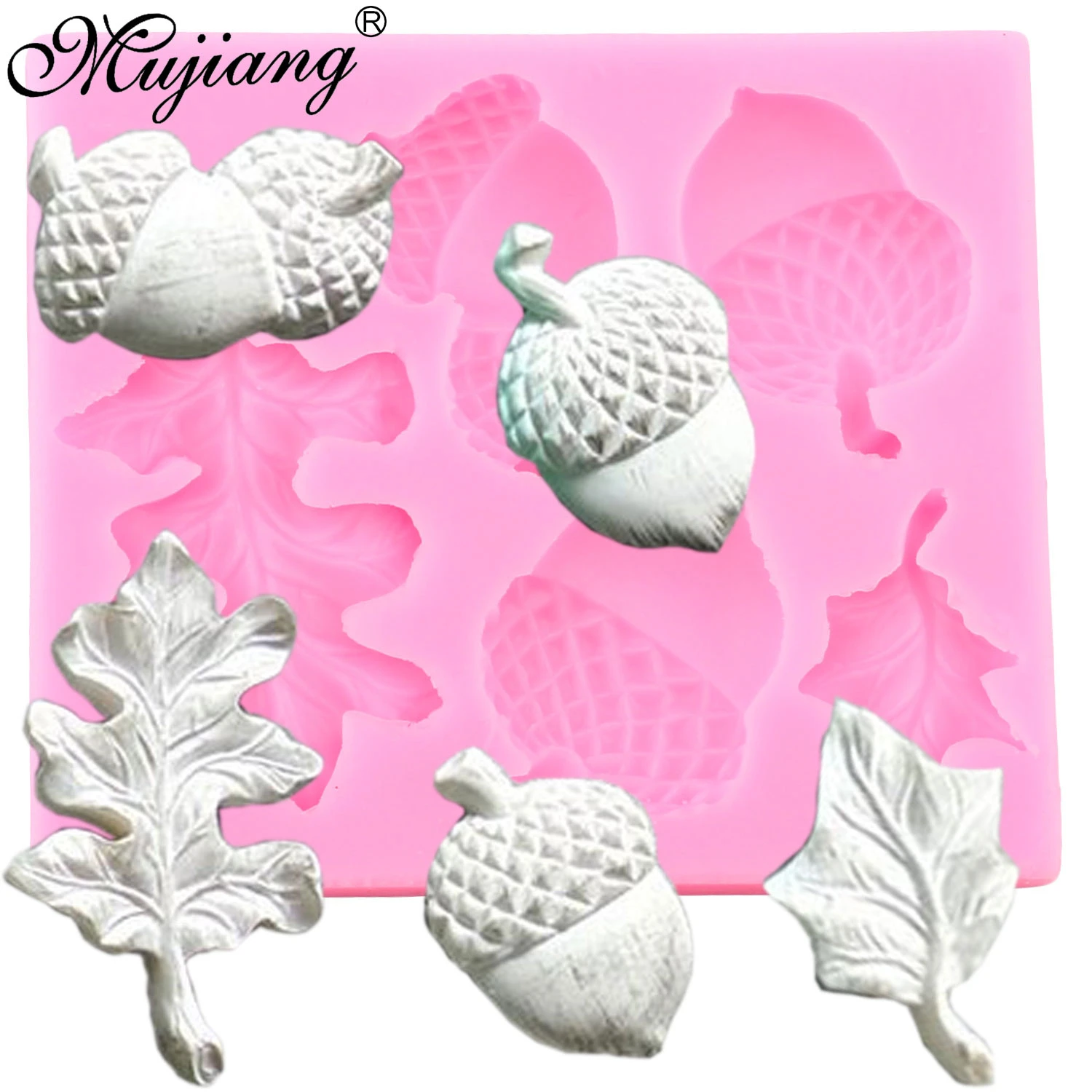 Pine Cone Nut Silicone Molds Acorn Leaf Christmas Fondant Cake Decorating Tools Cupcake Candy Clay Chocolate Gumpaste Mould