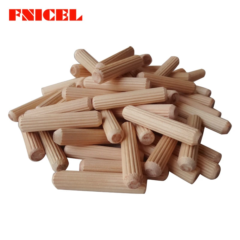 100pcs M6/M8 Wooden Needle Bolt Round Raft Cork Twill Wood Pin Nails Wedge Wooden Shaft Connector 30mm-80mm Length