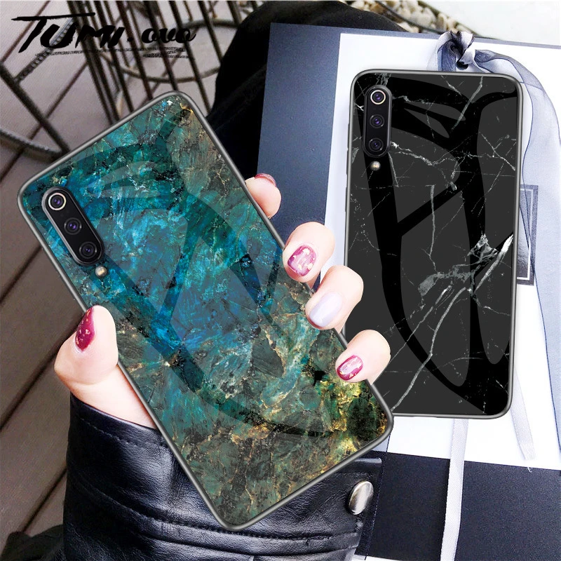 Marble Tempered Glass Edge Soft Silicone Case For Xiaomi Mi  5X 6X A1 A2 9 SE 8 Lite Mix 3 2 Max A2 Lite Pocophone f1 Redmi Caes