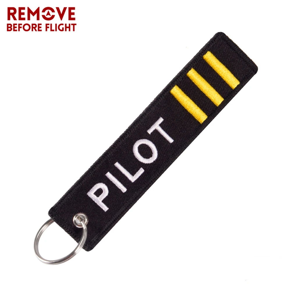 Remove Before Flight Keychain Jewelry Embroidery Co-Pilot Key Chain for Aviation Gifts Luggage Tag Label Fashion Keychains