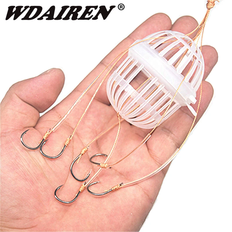 1Pcs Explosion Hook Fishing Hooks Set Outdoor Baits Cage Basket Feeder Holder Fishhook Anzol Tackle Carp Accessories Tools