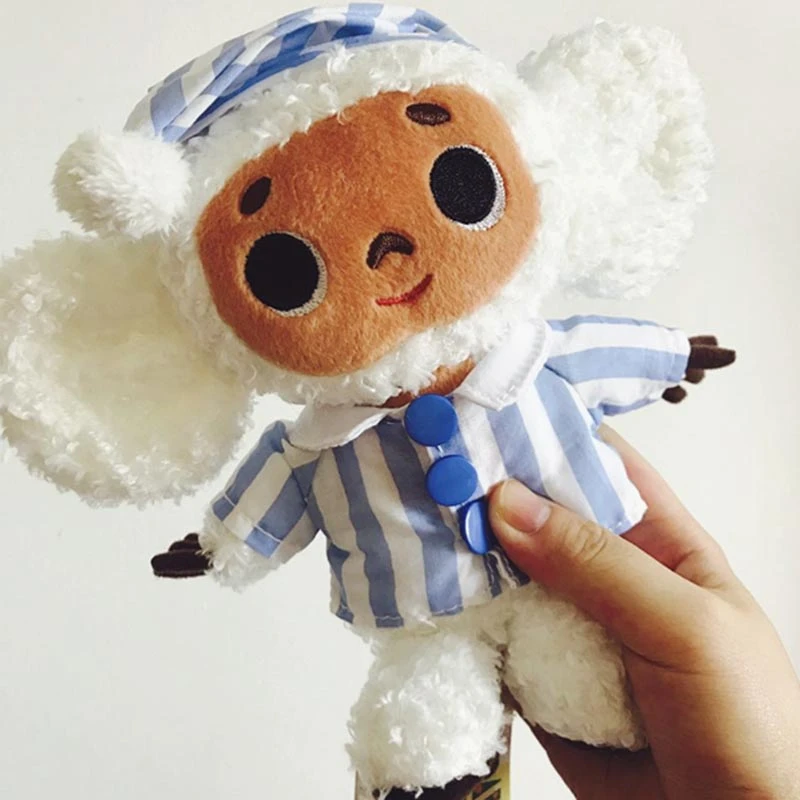 cute cheburashka plush toy big eyes monkey with clothes soft doll Russia Anime baby kids sleep appease doll toys for children