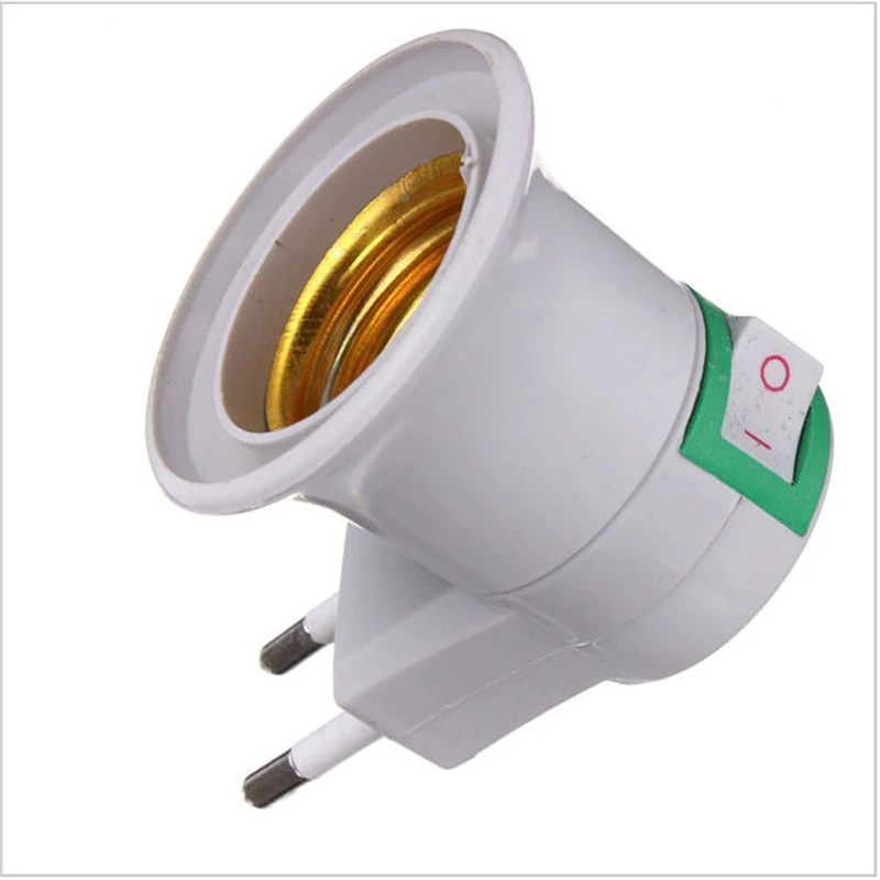 High Quality E27 Lamp Base EU Plug Lamp Holder Converter Screw Mouth Type Light Holder Mobile Round Foot Lamp Bases