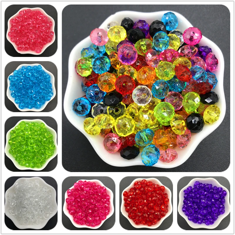 6mm 8mm 10mm 12mm Acrylic Spacer Beads Austria Faceted Crystal Loose Spacer Round Beads For Jewelry Making