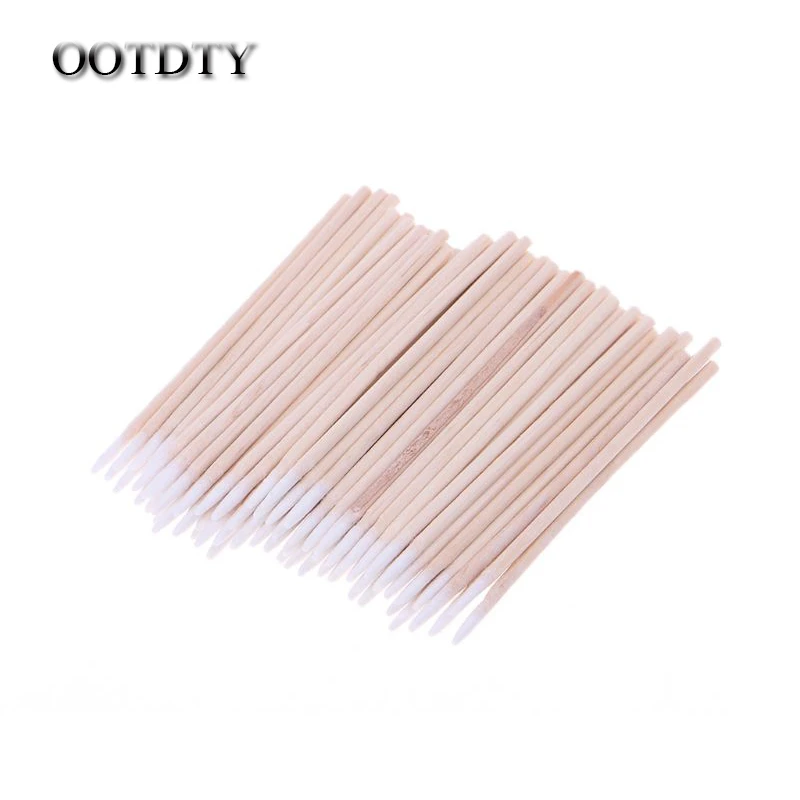 OOTDTY 100pcs/pack Cotton Swabs Cleaning Tools For iPhone Samsung Huawei Charging Port Headphone Hole Cleaner Phone Repair Tools