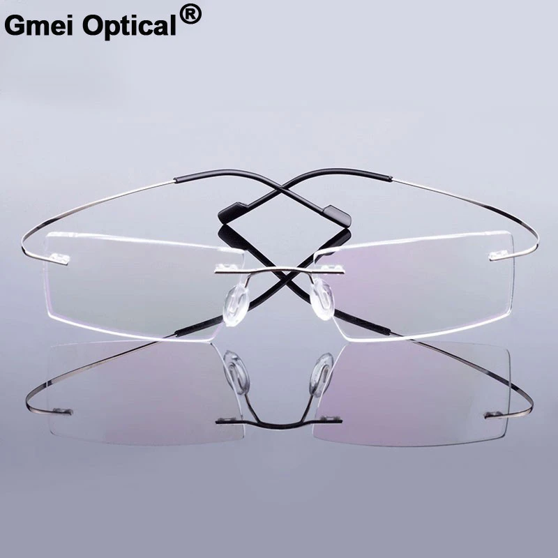 Gmei Optical Fashion Rimless Glasses Frame Memory Alloy Eyeglasses Prescription Ultralight Flexible Frames 9 Colors T8089