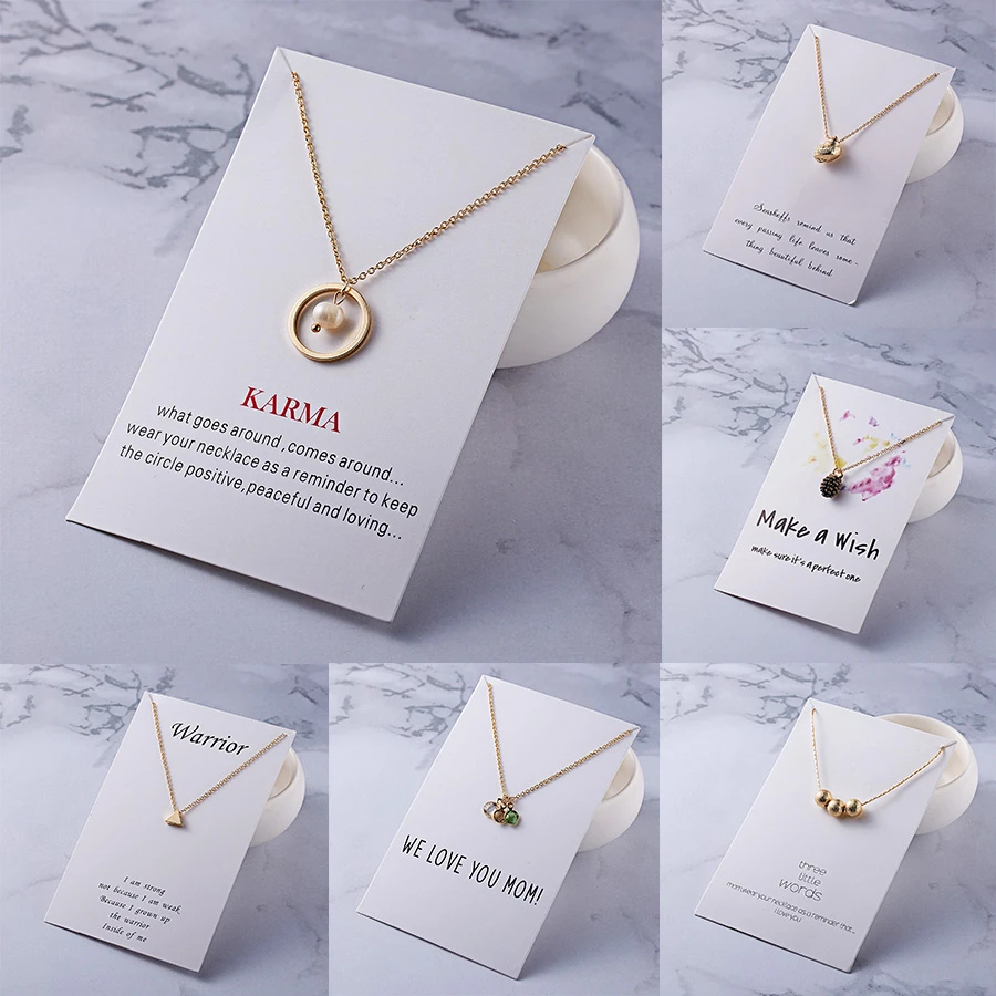 With Card Alloy Circle Ball Stars Necklace Infinity Love Horse Gold-color Shorts Clavicle Chains Fashion Necklaces & Pendants