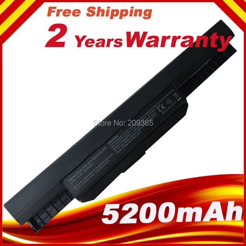 HSW  laptop  battery pack A32-K53 A41-K53 for ASUS K53 K53E X54C X53S X53 K53S X53E