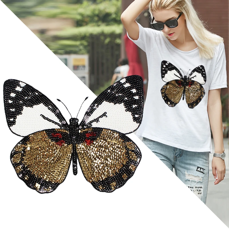 Sequins Butterfly Colored Patch Stickers Affixed  Accessories  Clothes T-Shirt Diy