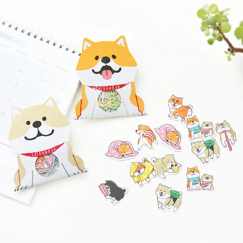 30pcs/pack Cute Dog Shiba Inu Akita Husky Label Stickers Decorative Stationery Stickers Scrapbooking DIY Diary Album Stick Label