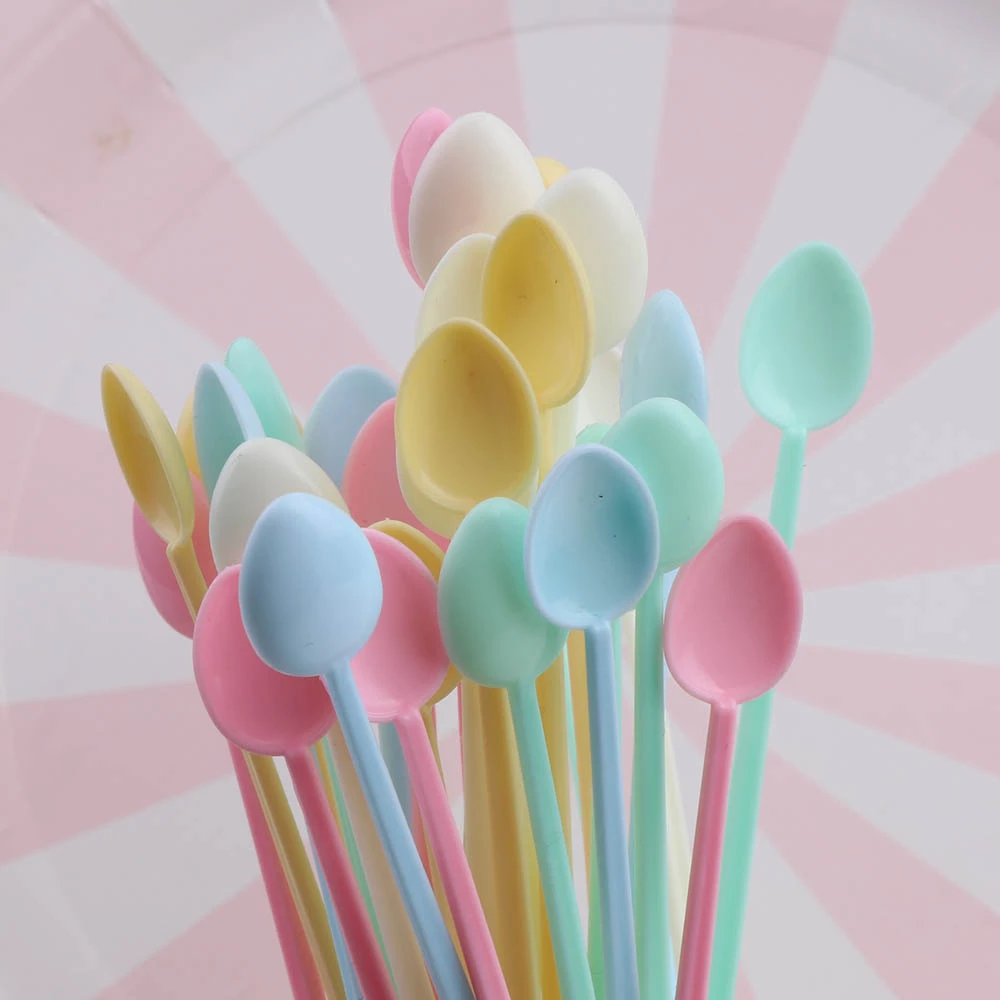 30Piece Mini Candy-colored Cute Dispensing Spoon Jewelry Tool Resin Silicone Mold Tools Stirring Stick