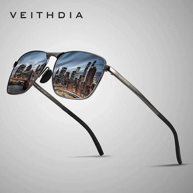 Veithdia 2019 Brand Designer Fashion Square Sunglasses Mens Polarized Coating Mirror Sun Glasses Eyewear Accessorie For Men 2462