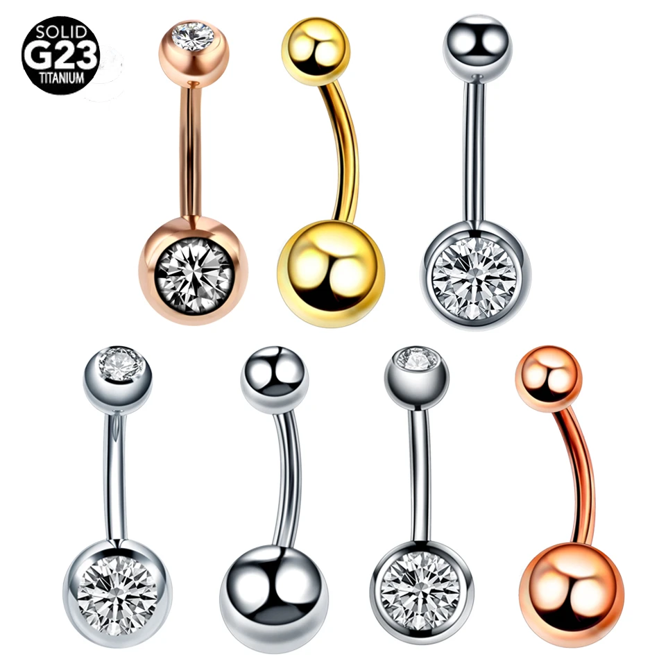 1PC G23 Titanium Belly Piercings Navel Piercing Navel Rings Piercing Ombligo Crystal Belly Button Rings Belly Rings Body Jewelry