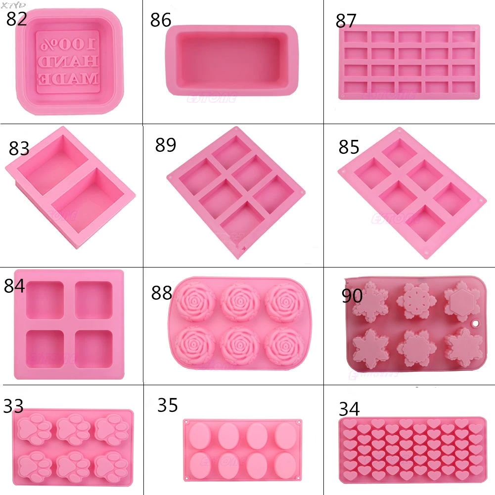 Hot Silicone Ice Cube Candy Chocolate Cake Cookie Cupcake Molds Soap Mould DIY 12 shape