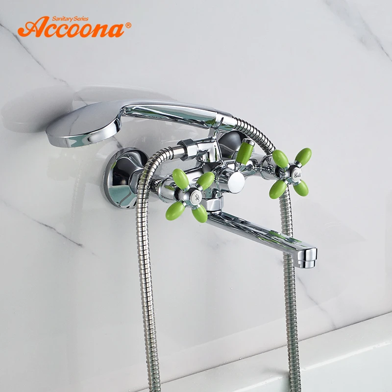 Accoona Bath Bathtub Faucet Mixer Tap With Hand Sprayer Shower Head Bathroom Taps Colorful Bathroom Bathtub Faucets A6482