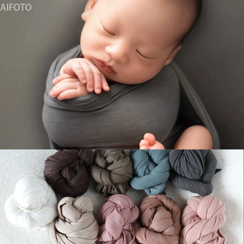 30x150cm Newborn Photography Props For Background Baby Photo Super strong Stretch Solid Wraps Cocoon Backdrops Flokati