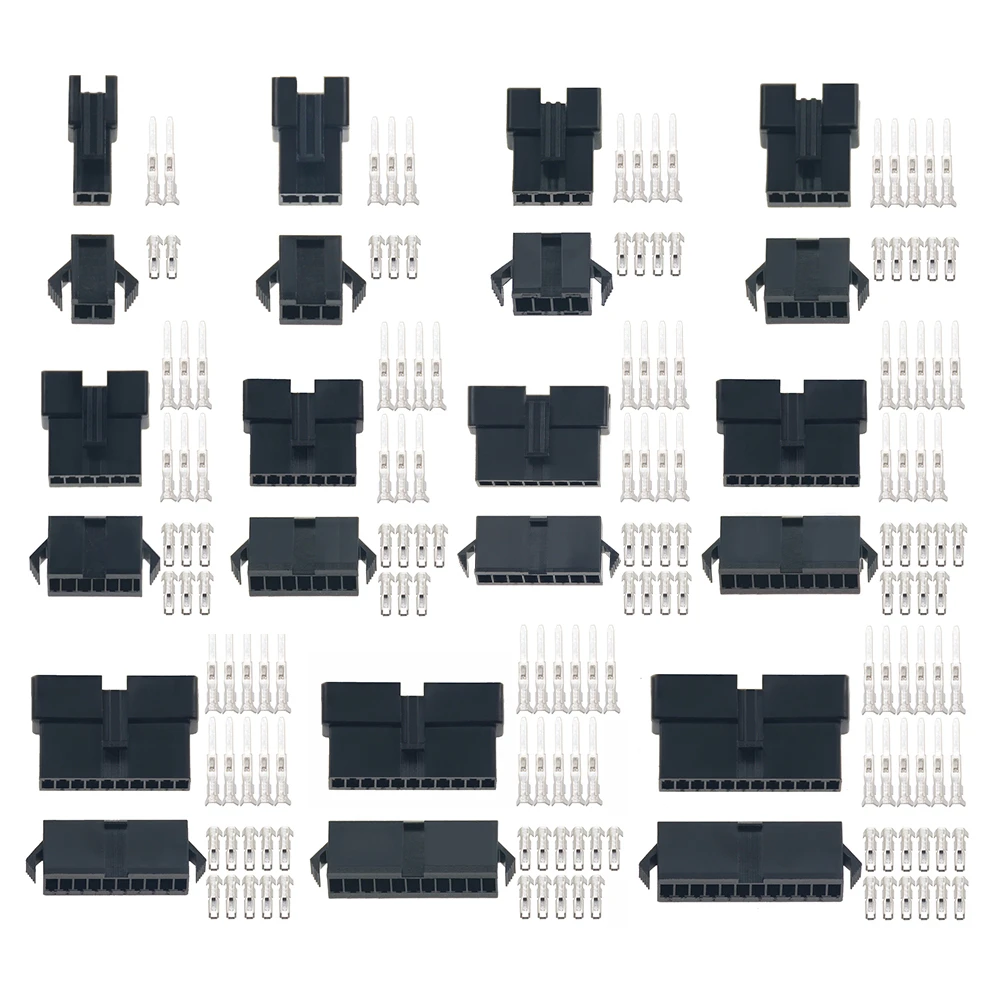 10-20sets/lot connectorsSM2/3/4/5/6/7/8/9/10/11/12 Pin Pitch 2.54MM  Female and Male Housing + terminals  SM-2P SM-2R JST SM2.54