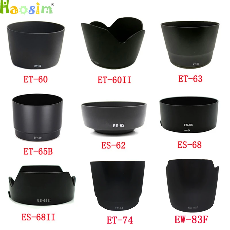 ET-60 ET-60II ET-63 ET-65B ES-62 ES-68 ES-68II ET-74 EW-83Fcamera Lens Hood for canon lens camera