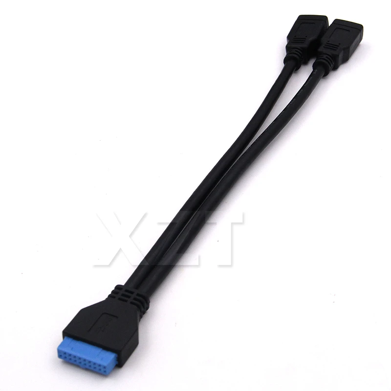 2 Ports USB 3.0 Female to Motherboard 20pin Header Male Connector Cable Mainboard Adapter for PC Computer Case