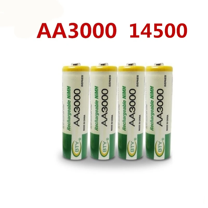 14500 Rechargeable Battery AA 3000mAh 1.2V NI-MH LED Toys Player Toys Recycling Batteries Mix Colors GTL EvreFire